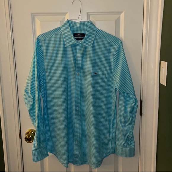 Vineyard Vines Button Down Teal - Picture 1 of 2